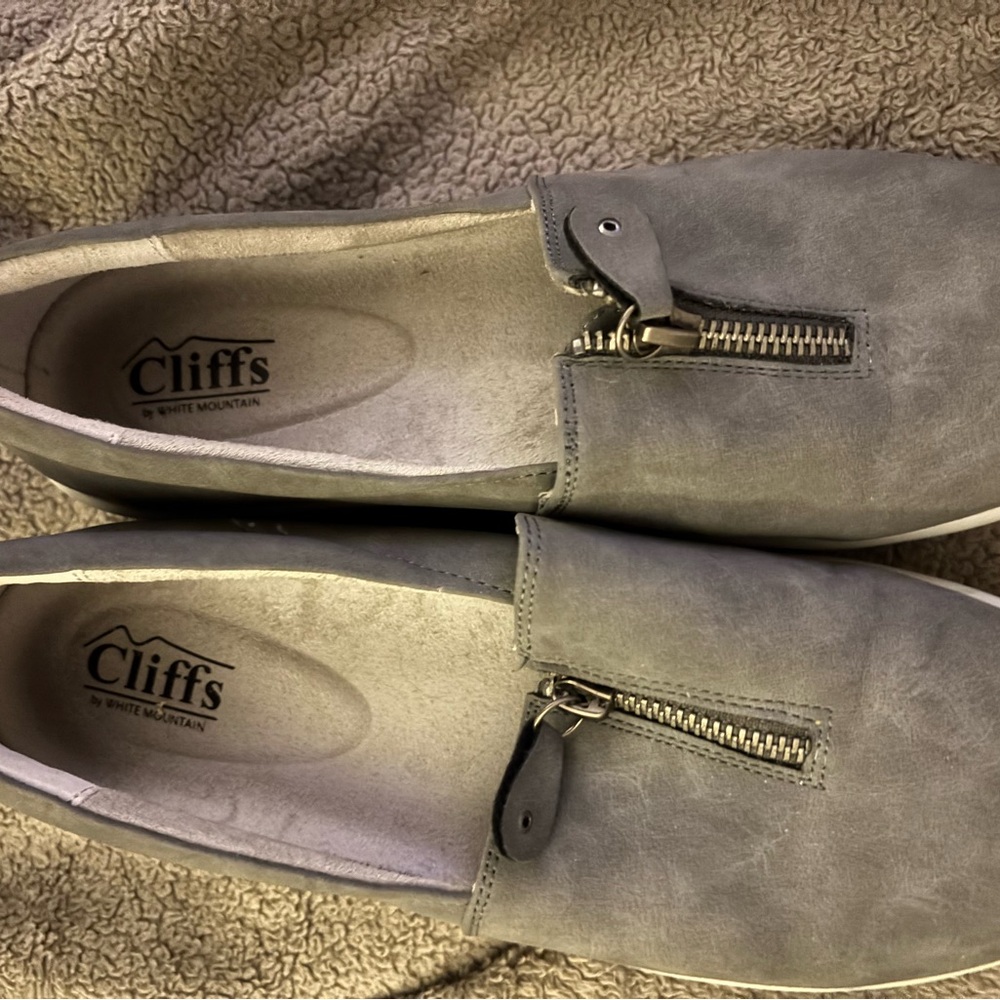 White Mountain Gray Slip-On Loafers with Zipper Accent - Picture 4 of 5